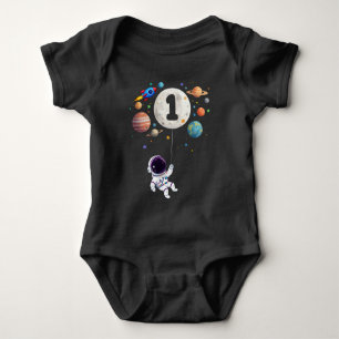 1 Year Old Birthday Planets Astronaut 1st Birthday Baby Bodysuit
