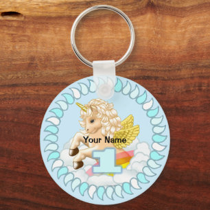 1 year old Birthday Unicorn keychains
