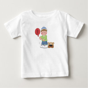1 Year Old Boy and His Dog Baby T-Shirt