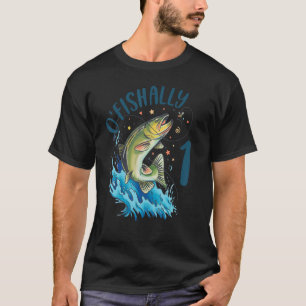 1 Year Old Fishing Birthday 1st Bass Fish Kids Tod T-Shirt