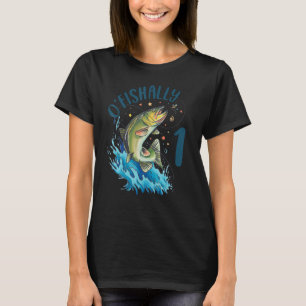 1 Year Old Fishing Birthday 1st Bass Fish Kids Tod T-Shirt