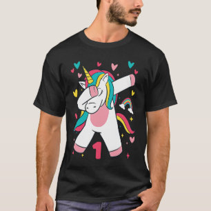 1 Year Old  Girls Teens Dabbing Unicorn 1th Birthd T-Shirt