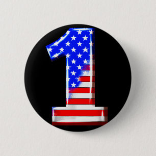1 Year Old Kids America USA Flag 1st Birthday 6 Cm Round Badge