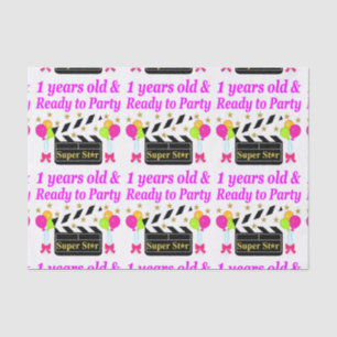1 YEAR OLD SUPER STAR BIRTHDAY DESIGN TISSUE PAPER
