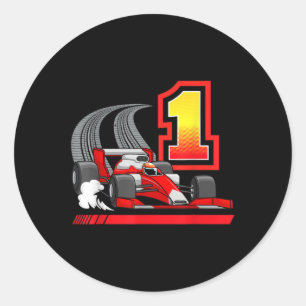 1 Year Old Toddler Boy Formula Race Car 1st Classic Round Sticker