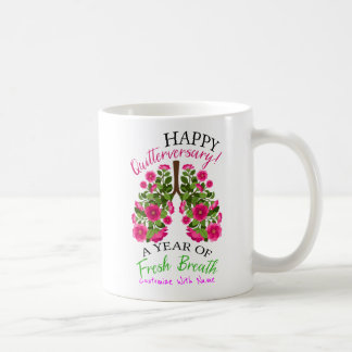1 Year Quit Smoking Anniversary Floral Lungs Coffee Mug