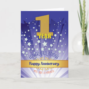 1 Year Recovery Anniversary Bold Numeral Card