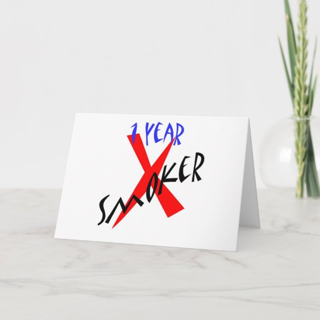 1 Year Red Ex-smoker Card (Front)