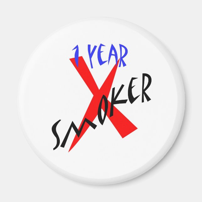 1 Year Red Ex-smoker Magnet (Front)