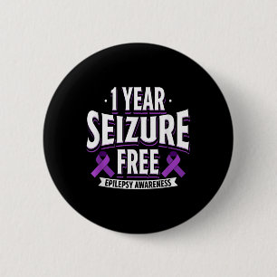 1 Year Seizure Free Epilepsy Awareness Day Support 6 Cm Round Badge