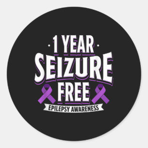 1 Year Seizure Free Epilepsy Awareness Day Support Classic Round Sticker