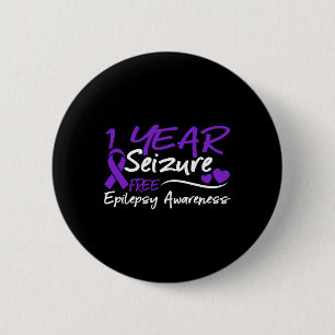 1 Year Seizure Free Epilepsy Awareness Month Purpl 6 Cm Round Badge