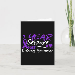 1 Year Seizure Free Epilepsy Awareness Month Purpl Card