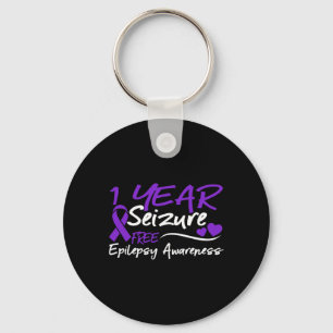 1 Year Seizure Free Epilepsy Awareness Month Purpl Key Ring
