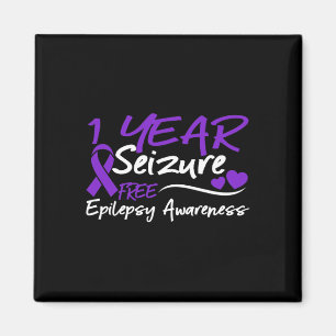 1 Year Seizure Free Epilepsy Awareness Month Purpl Magnet