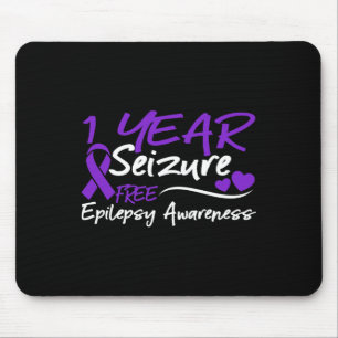 1 Year Seizure Free Epilepsy Awareness Month Purpl Mouse Pad