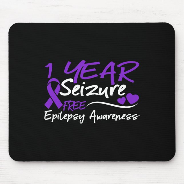 1 Year Seizure Free Epilepsy Awareness Month Purpl Mouse Pad (Front)