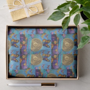 1 Year Sober Anniversary Coin Butterflies Flowers Tissue Paper