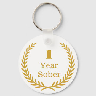 1 Year Sober Keepsake, Custom Date Soberversary  Key Ring