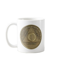 1 Year Sober Medallion Coin Happy Anniversary