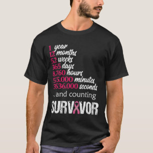 1 Year Survivor Breast Cancer Awareness Gift 2018 T-Shirt