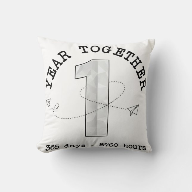 1 Year Together - First Anniversary Celebration Cushion (Front)