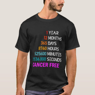 1 Years Cancer Free Gifts 1 Year Breast Cancer Sur T-Shirt