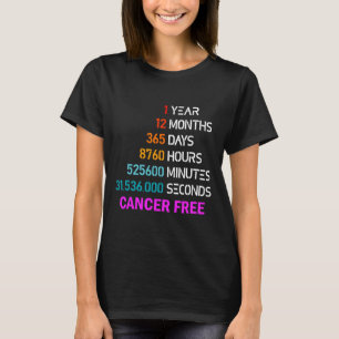 1 Years Cancer Free Gifts 1 Year Breast Cancer Sur T-Shirt
