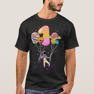 1 Years Old 1st Birthday Boy Astronaut Space Plane T-Shirt