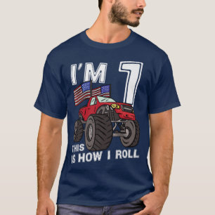1 Years Old Boy Monster Truck 1st Birthday Kids  T-Shirt