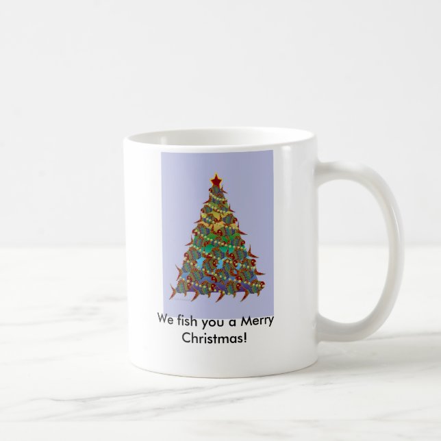 1aFishTree, We fish you a Merry Christmas! Coffee Mug (Right)