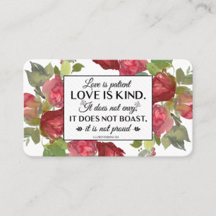 1Corinthians 13:4-8 Love is Patient Love is Kind Business Card