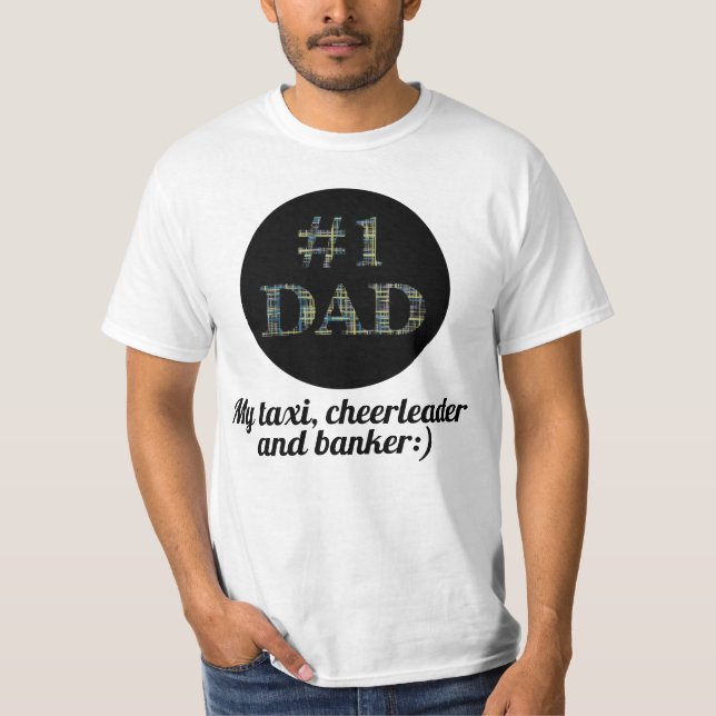 #1Dad personalised attributes on front and back T-Shirt (Front)