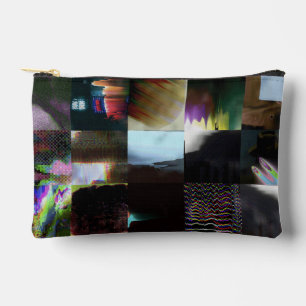 1FB1F9F4 Cyberpunk Glitch Art Mosaic Abstract Accessory Pouch