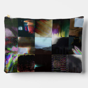 1FB1F9F4 Cyberpunk Glitch Art Mosaic Abstract Accessory Pouch