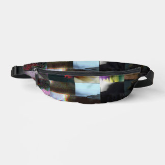 1FB1F9F4 Cyberpunk Glitch Art Mosaic Abstract Bum Bags