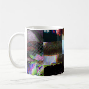 1FB1F9F4 Cyberpunk Glitch Art Mosaic Abstract Coffee Mug