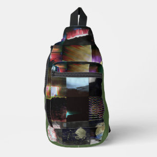 1FB1F9F4 Cyberpunk Glitch Art Mosaic Abstract Sling Bag