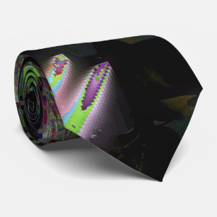 1FB1F9F4 Cyberpunk Glitch Art Mosaic Abstract Tie
