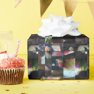 1FB1F9F4 Cyberpunk Glitch Art Mosaic Abstract Wrapping Paper