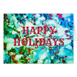 1HAPPY HOLIDAYS RED BERRIES horizontal