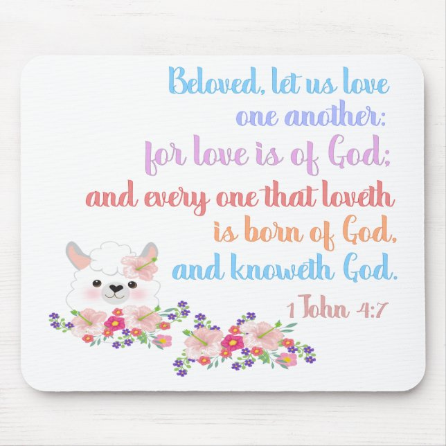 1John4:7 Bible Verse Mouse Pad (Front)