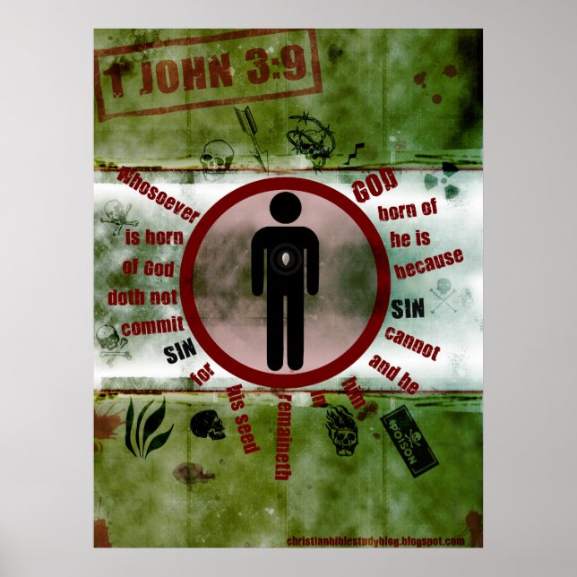 1John 3:9 Cannot Sin Poster (Front)