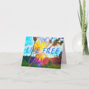 1LIVE FREE SMALL GREETING CARD