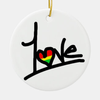 1love ceramic tree decoration