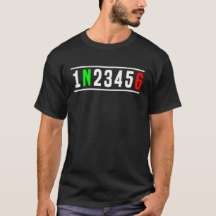 1N23456 1 Down 6 Up Motorcycle Shift Pattern 2 T-Shirt