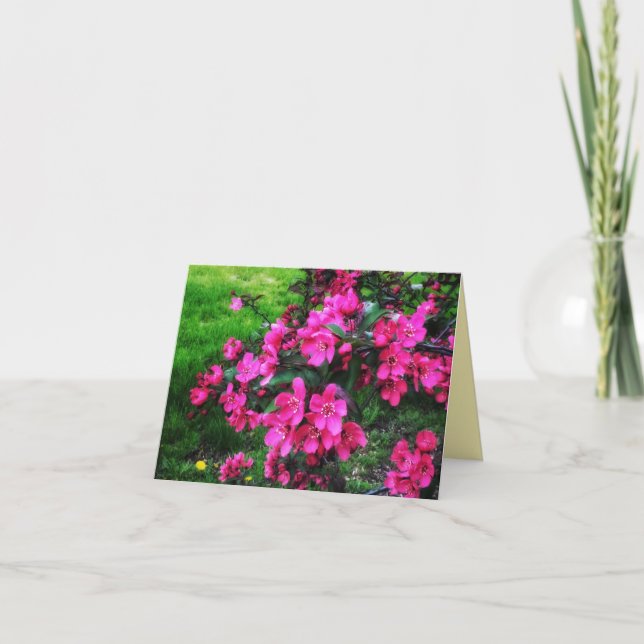 1RED BLOSSOMS GREETING CARD (Front)