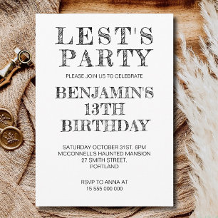 1st 2nd 10th 13th 20th 25th 30th 40 Birthday Party Invitation
