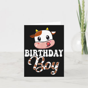 1st 2nd 3rd Cute Cow Birthday Boy Theme Party Farm Card