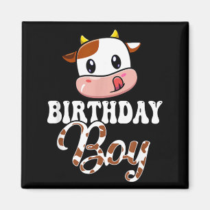 1st 2nd 3rd Cute Cow Birthday Boy Theme Party Farm Magnet